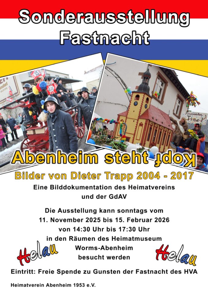 Flyer mit info - Fastnachtseröffnung am 11-11-2024 in Abenheim 